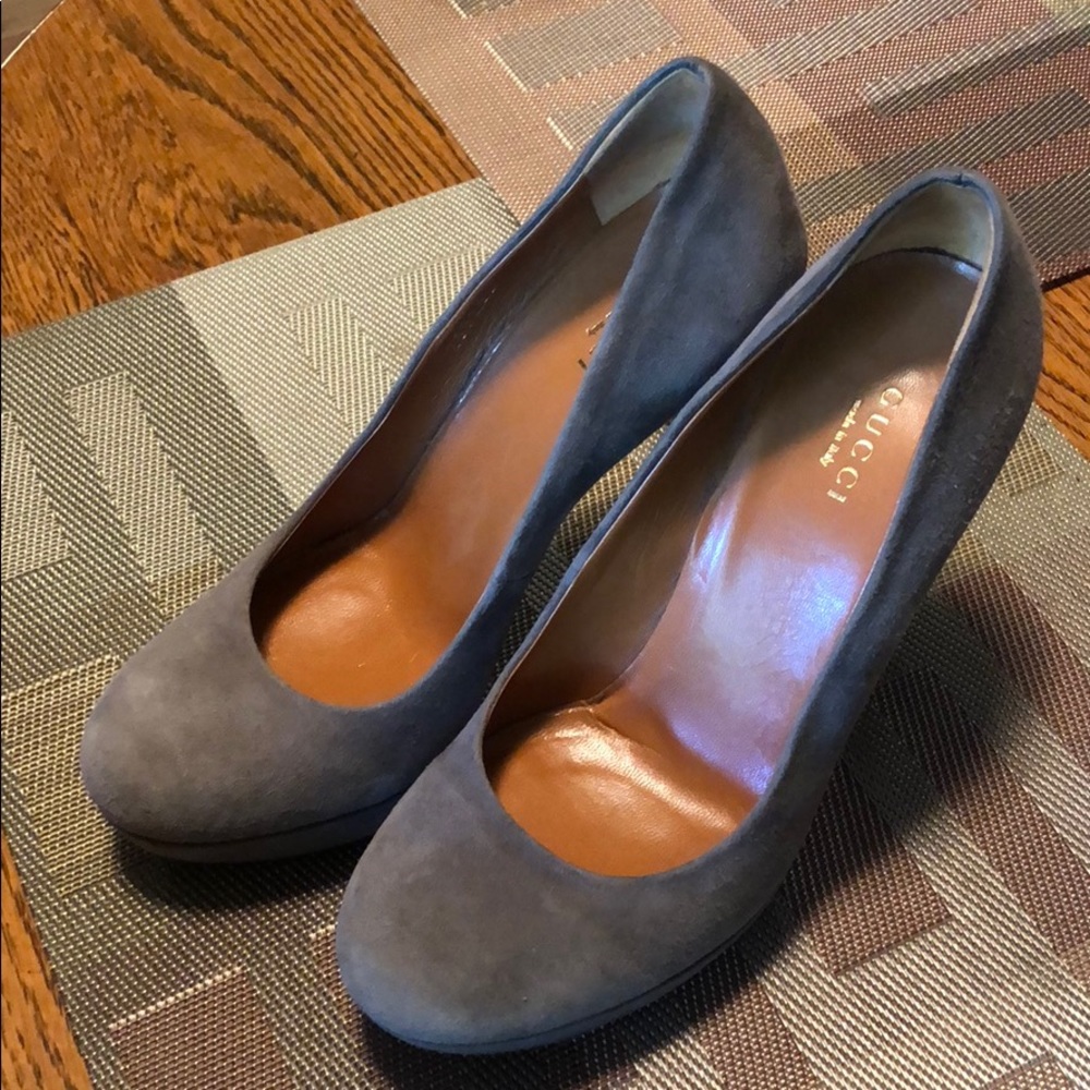 Gucci Grey Suede Heels